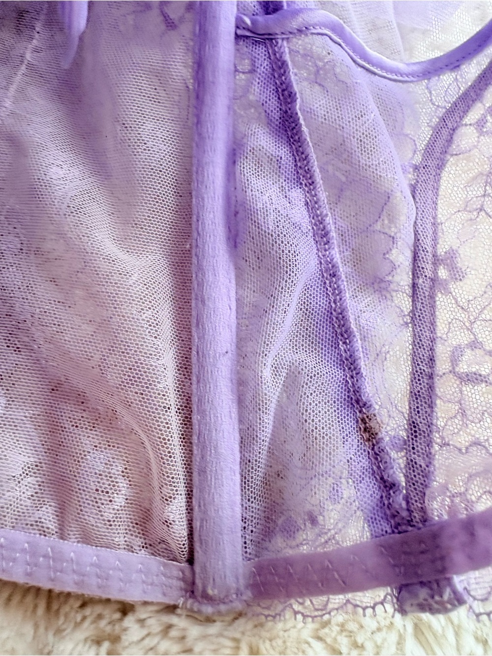 Victoria’s Secret Fairycore Whimsical lilac Lavender Pastel Purple Lace Corset - Picture 11 of 11